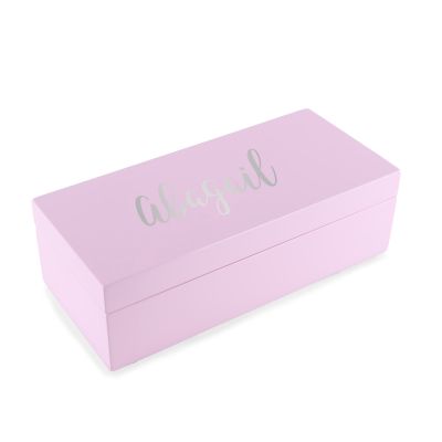 Personalised Modern Sleek Compact Pink Jewellery Box