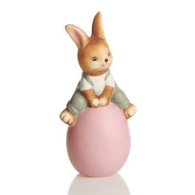 Personalised Playful Bunny on Pink Egg