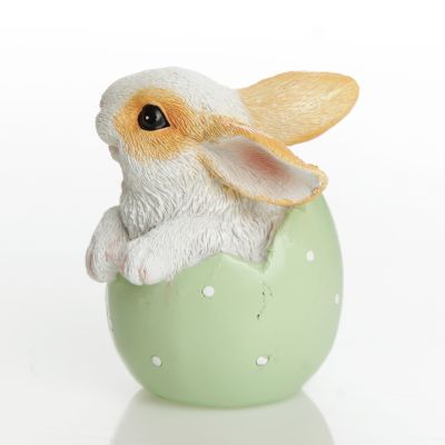 Personalised Polyresin Easter Bunny in Mint Green Egg