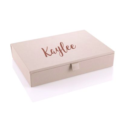 Personalised Small Taupe Jewellery Box