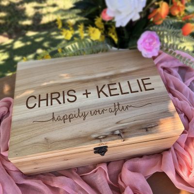Personalised Sweetheart Wedding Wishing Well Natural Keepsake Box