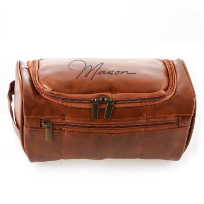 Personalised Toiletry Bag - Tan