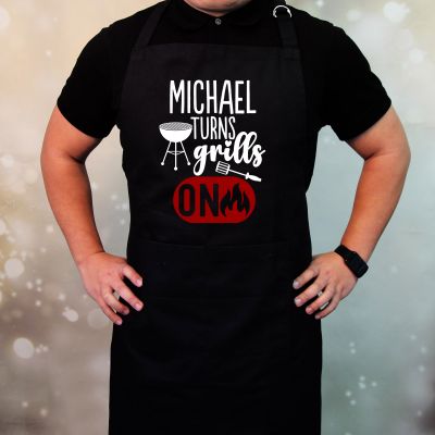 Personalised Turns Grills On Apron