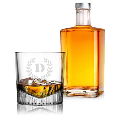 Personalised Etched Monogram Whisky Glass