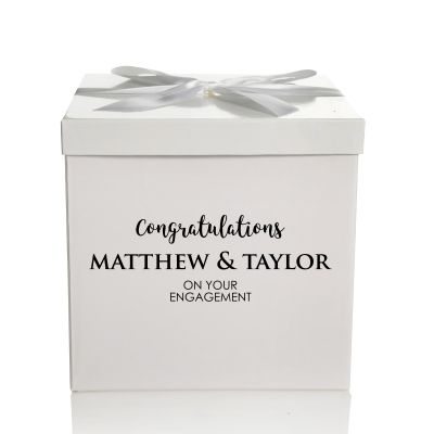 Personalised White Gift Box with Bow - Congratulations