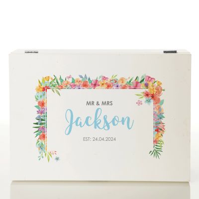Personalised Spring Fresh Wedding Wishing Well Keepsake Box