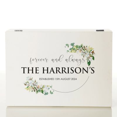 Personalised Magnolia Wedding Wishing Well Keepsake Box
