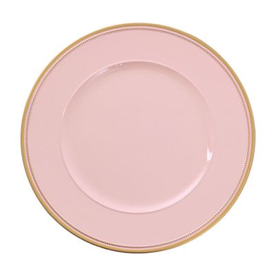 Pink Charger Plate with Gold Edging