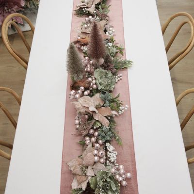 Luxe Pink Velvet Table Runner