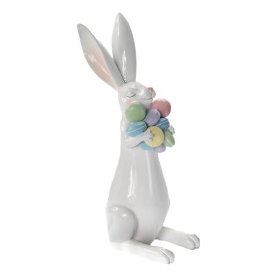 White Easter Bunny with Macarons Ornament 45cm(H)