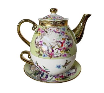 Milano China Tea for One - Green Rose Floral