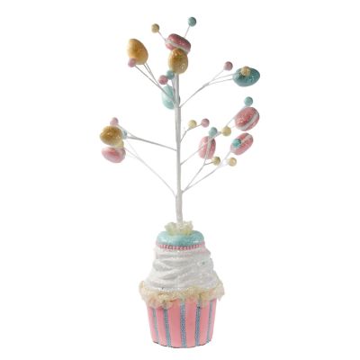 Pastel Cupcake Tree with Easter Eggs and Macarons 72cm(H)