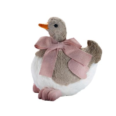 Baby Pink Duck with Bow Easter Ornament