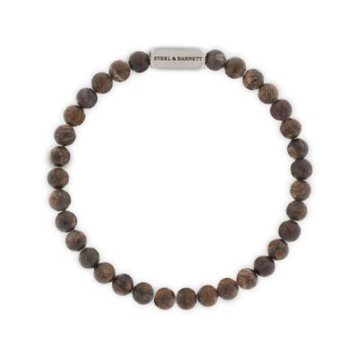 Steel and Barnett - Natural Ned - Matte Bronzeite Bracelet - Matte Silver - Medium