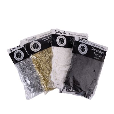 Shredded Tissue 40g Metalic Gold, Metalic Silver, Black, White