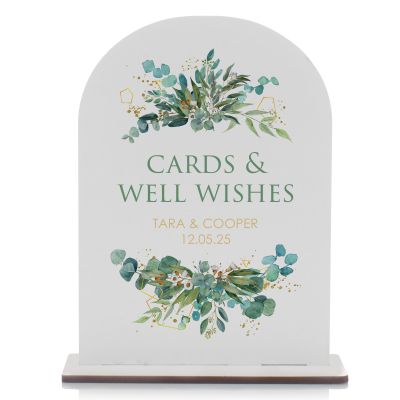 Personalised Printed Native Florals Wedding Wishing Well Sign