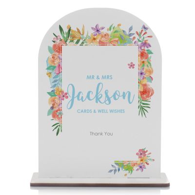 Personalised Printed Bright Wedding Wishing Well Sign
