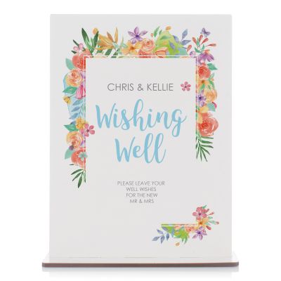 Personalised Printed Bright Wedding Wishing Well Sign