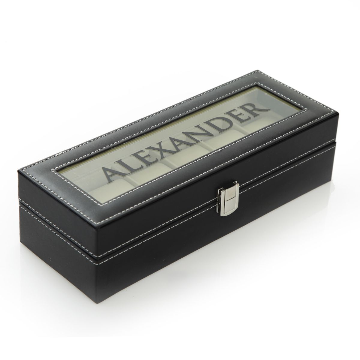 Personalised Deluxe Mens Watch Box 6 Compartment Gifts and